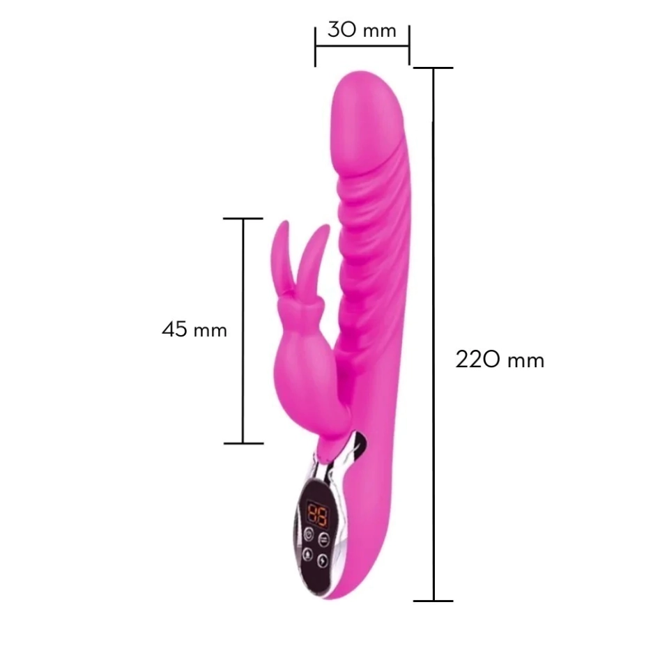 Vibrador ponto G com estimulador clitoriano e aquecimento - 3