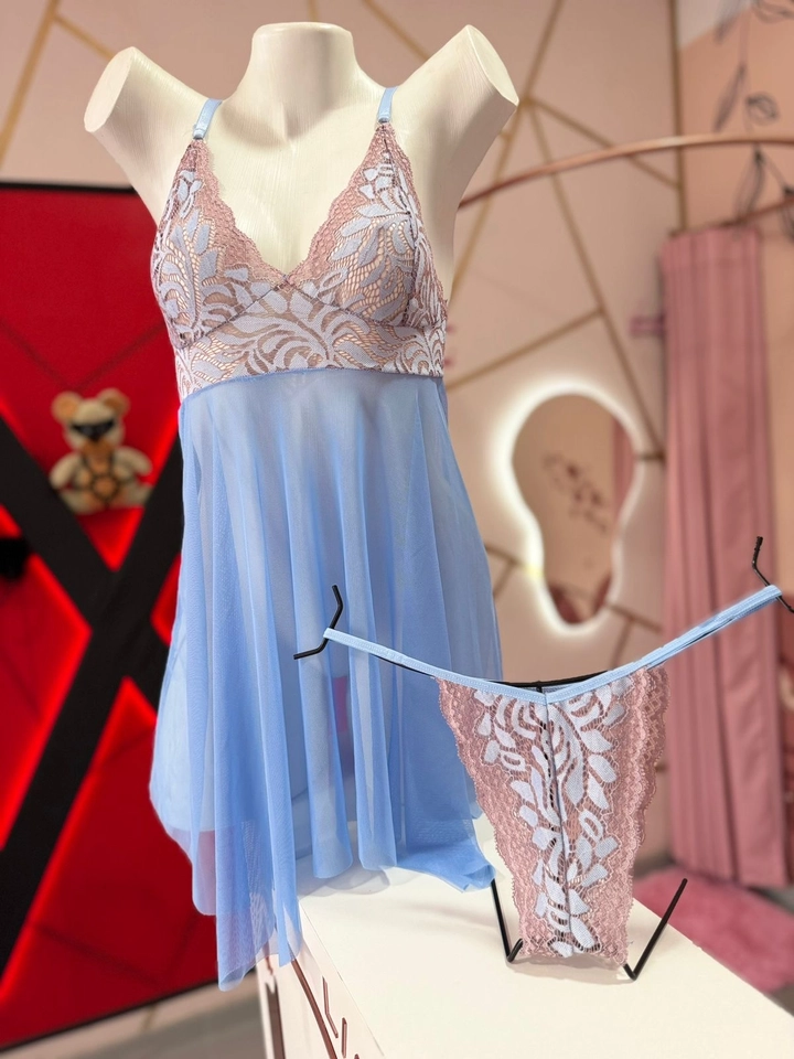 Camisola com Calcinha Azul - 1