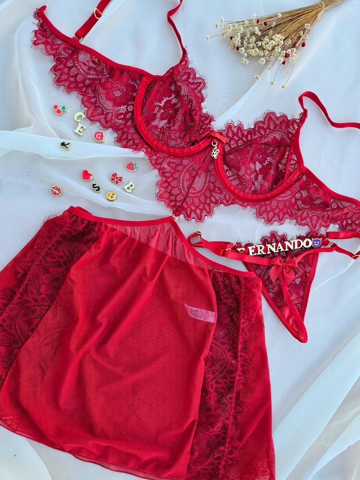 Conjunto camisola - 2 em 1 personalizado Vermelho - 2