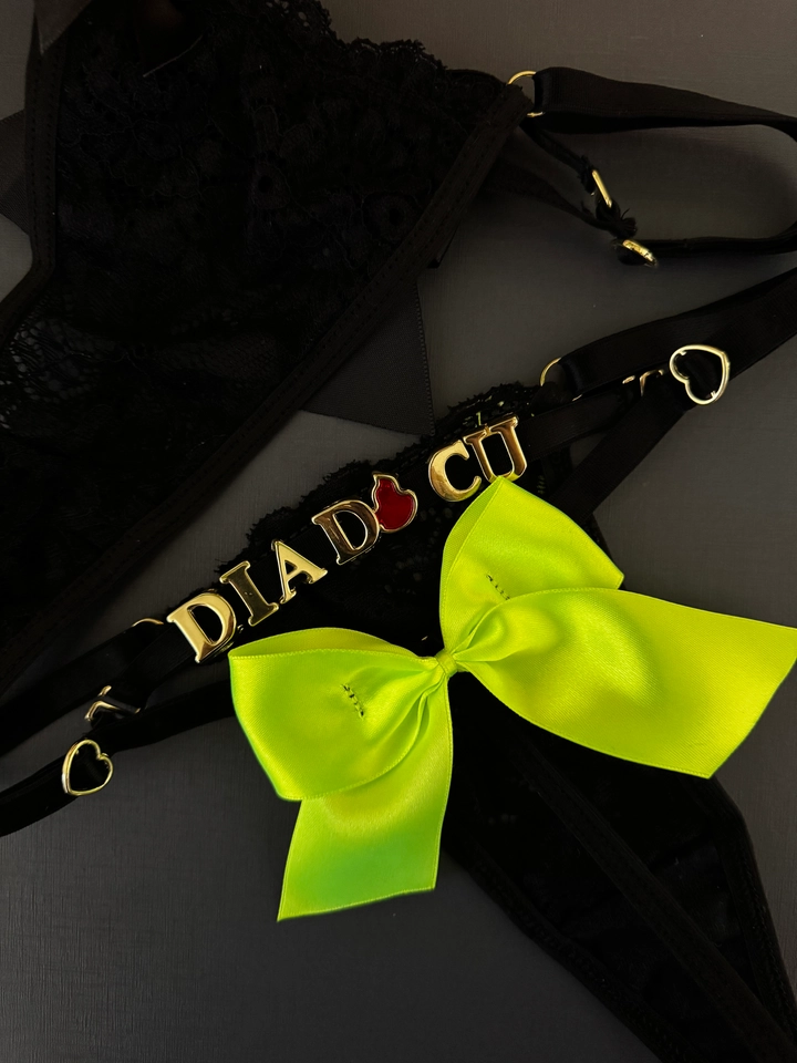 Calcinha Personalizada Renda Laço Neon - 2