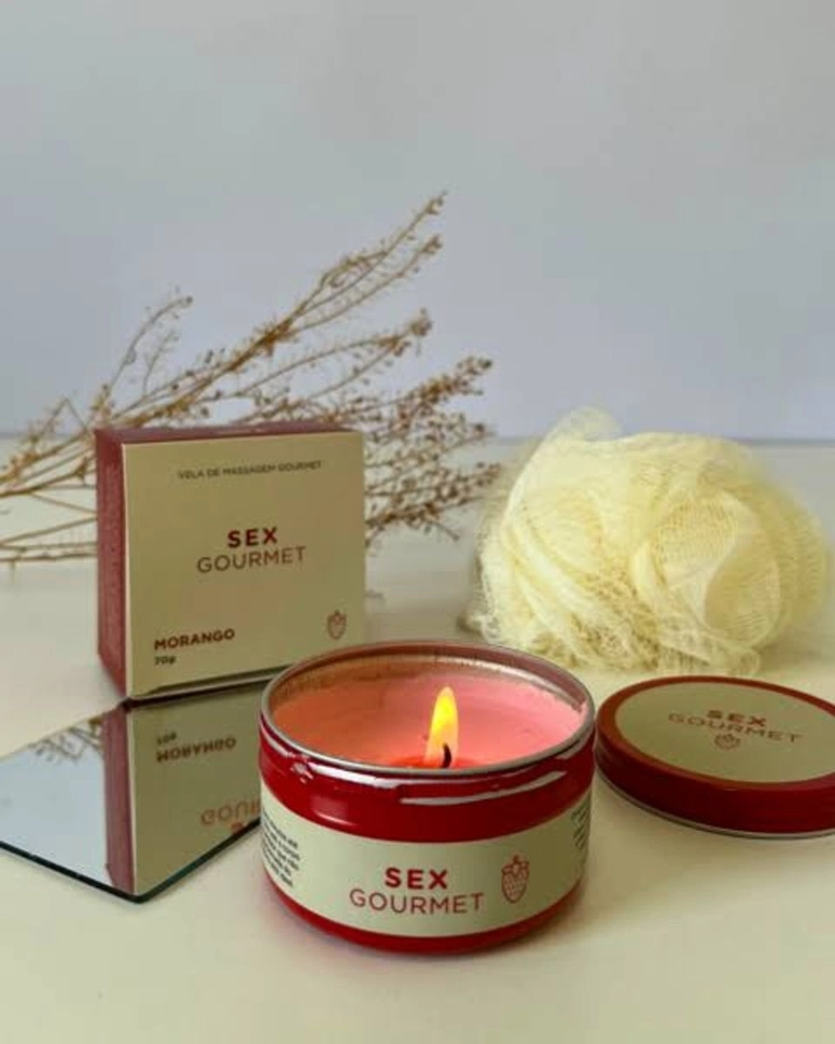 Vela Hidratante Beijável Candle - Morango  - imagem 3