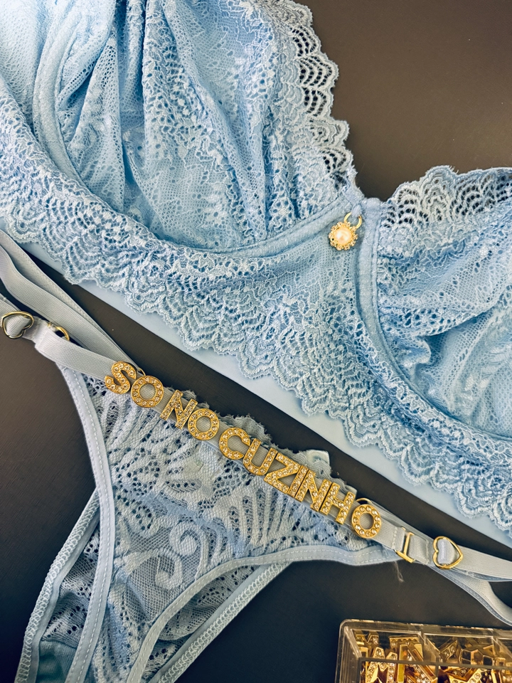 Conjunto Plus Size 50/52 Renda Azul personalizado