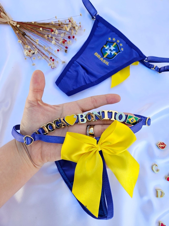 Calcinha Brasil Azul laço Personalizada  - imagem 2