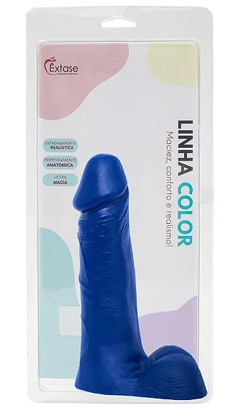 Pênis De Borracha Maciço 18 X 4,8cm êxtase AZUL - 1