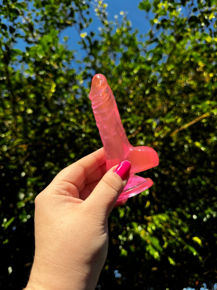 PÊNIS REALÍSTICO C/ VENTOSA 13,5X2,3CM ROSA - 2