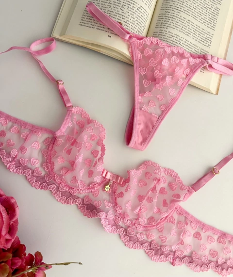 Conjunto Coracao Rosa - 1