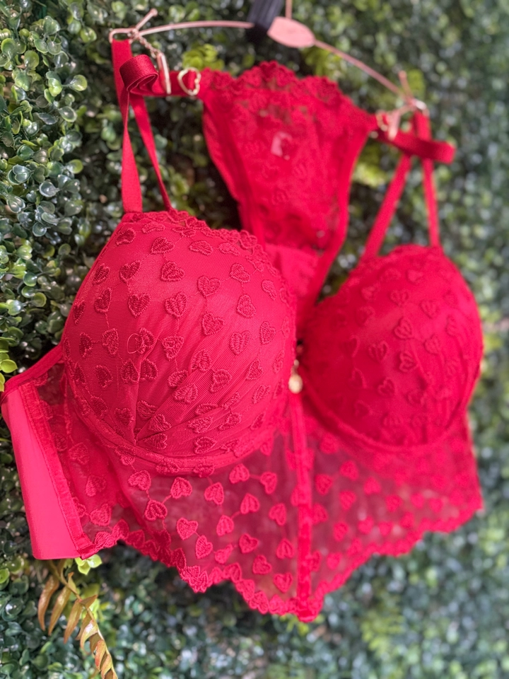 Conjunto plus 50/52 bojo coração Vermelho Personalizado - 2