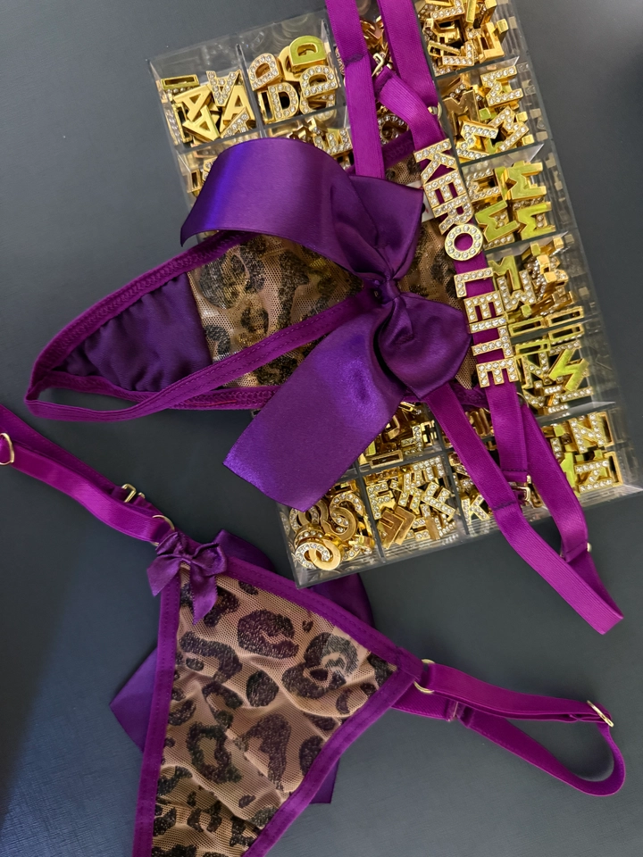 Calcinha Onça Roxo Personalizada - 2