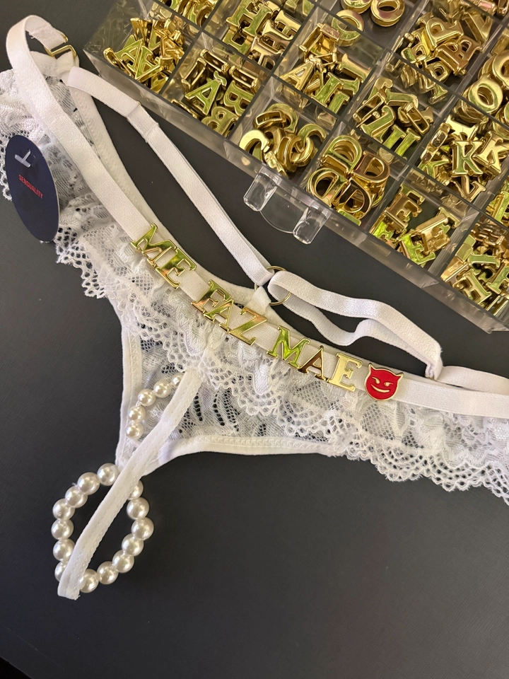 Calcinha Tailandesa Personalizada Branca - imagem 1