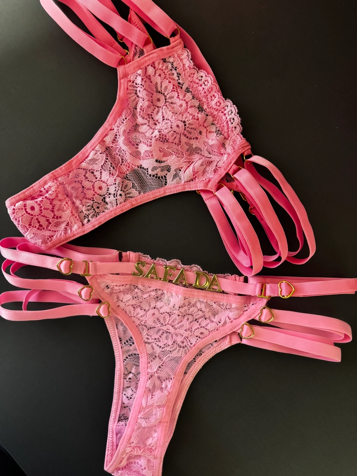 Calcinha Personalizada Tripla Rosa - 1