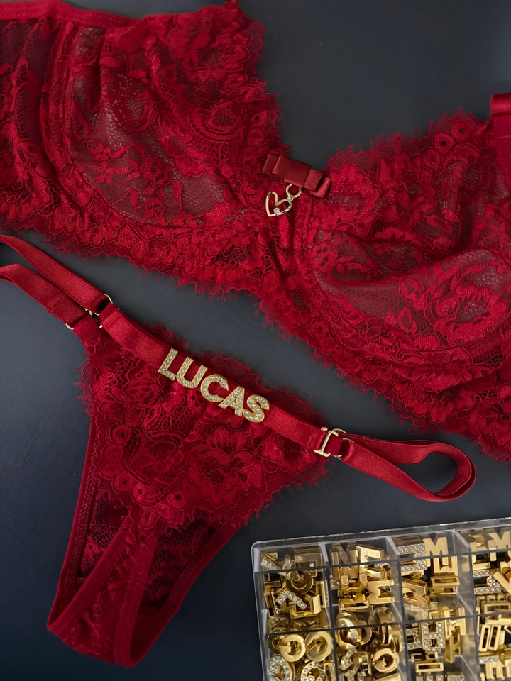 Conjunto Renda Personalizado Vermelho Eclipse - imagem 3