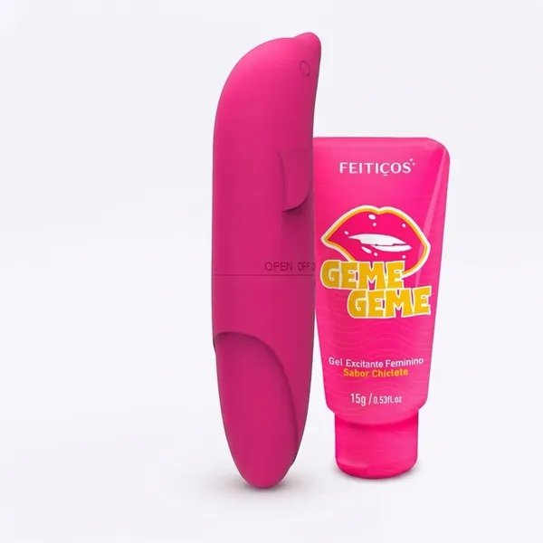 Kit com Vibrador Ponto G E Excitante Geme Geme Chiclete