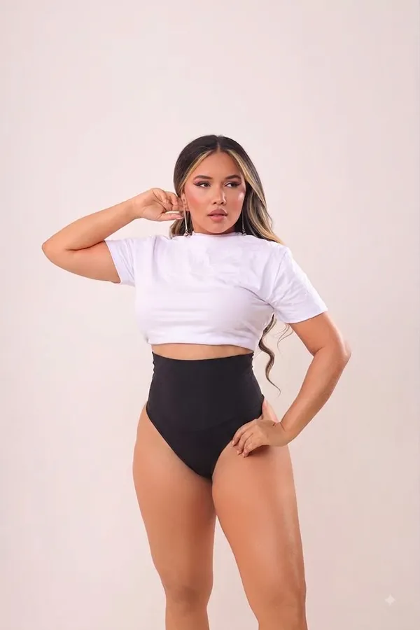 Calcinha Pala Alta Fio Duplo Preta - imagem 1