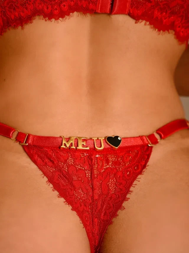 Conjunto Renda Personalizado Vermelho Eclipse - 2