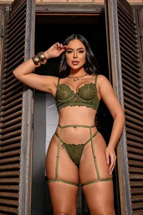 Conjunto Pétala Personalizado Verde Militar - imagem 1