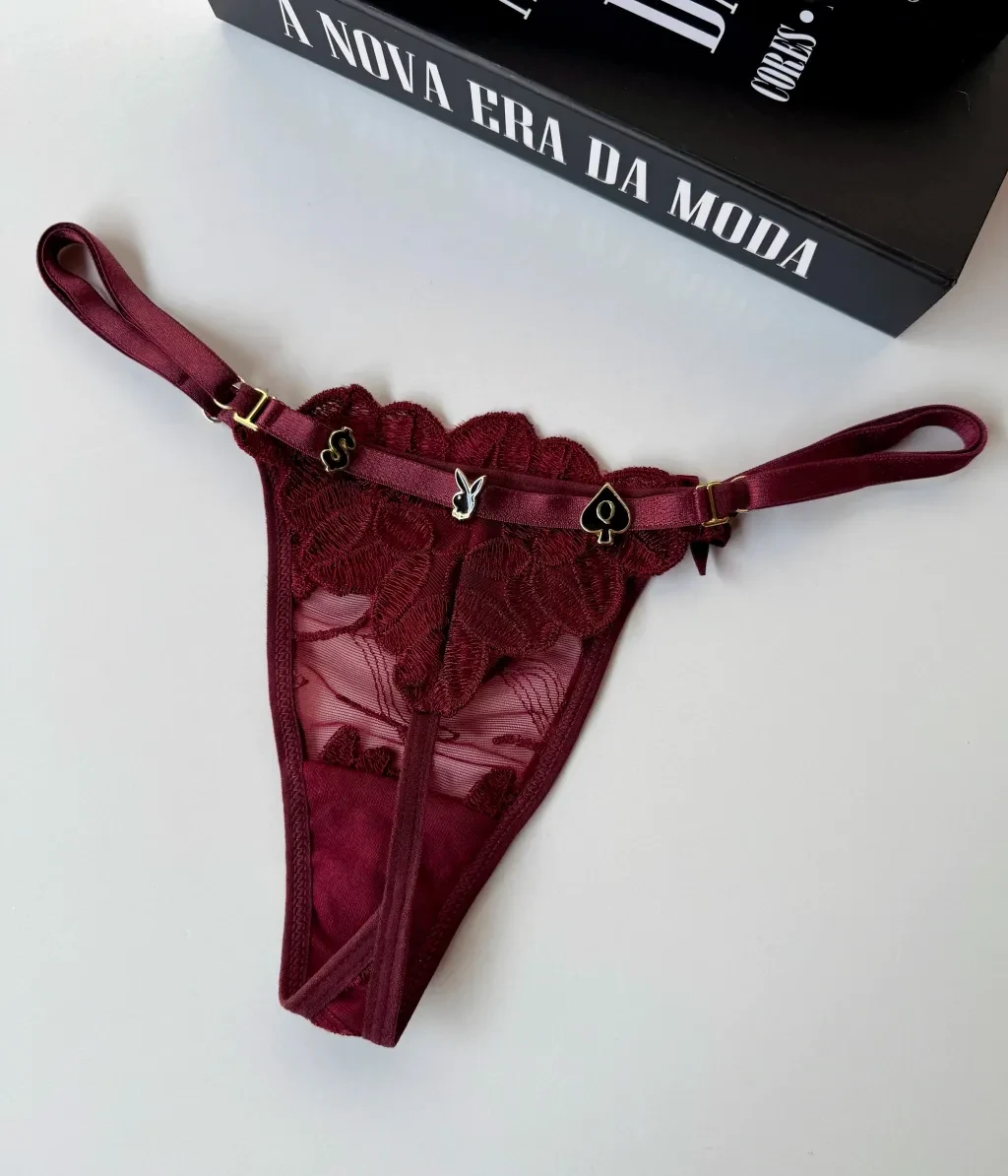 Calcinha Personalizada pétala Marsala fio - 1