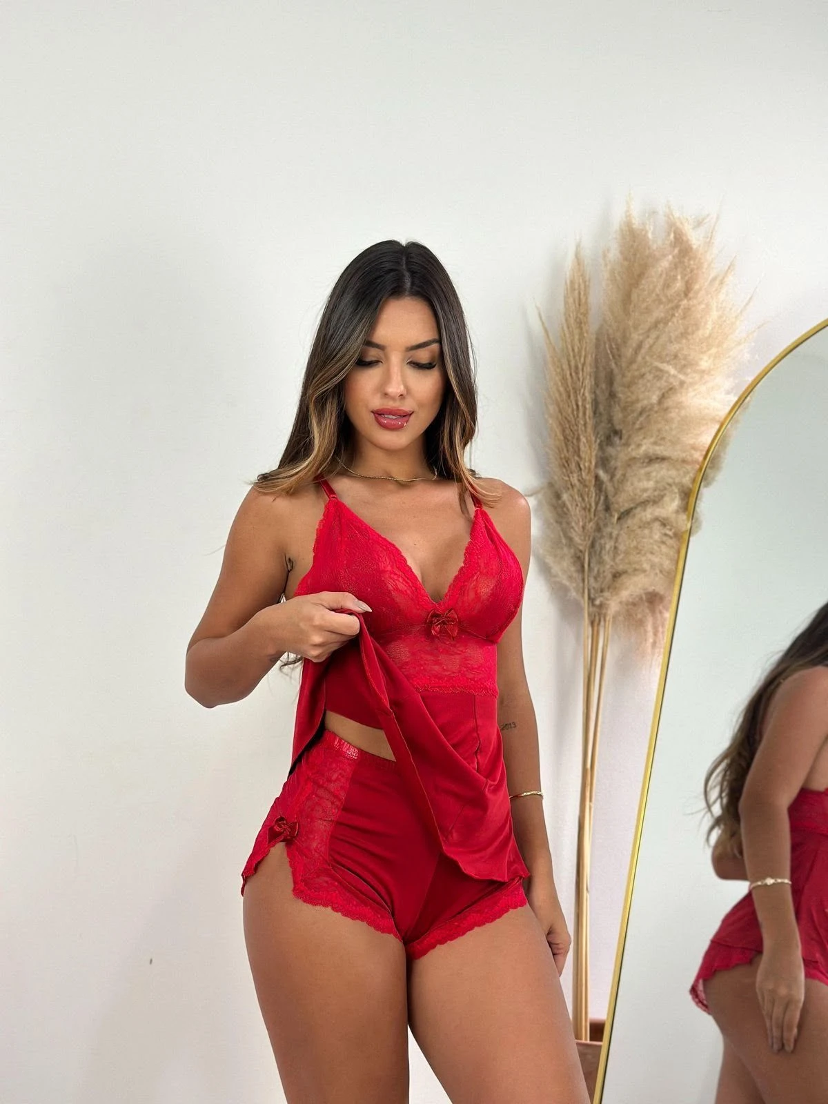 Baby Doll com calcinha Lua Vermelho - 1