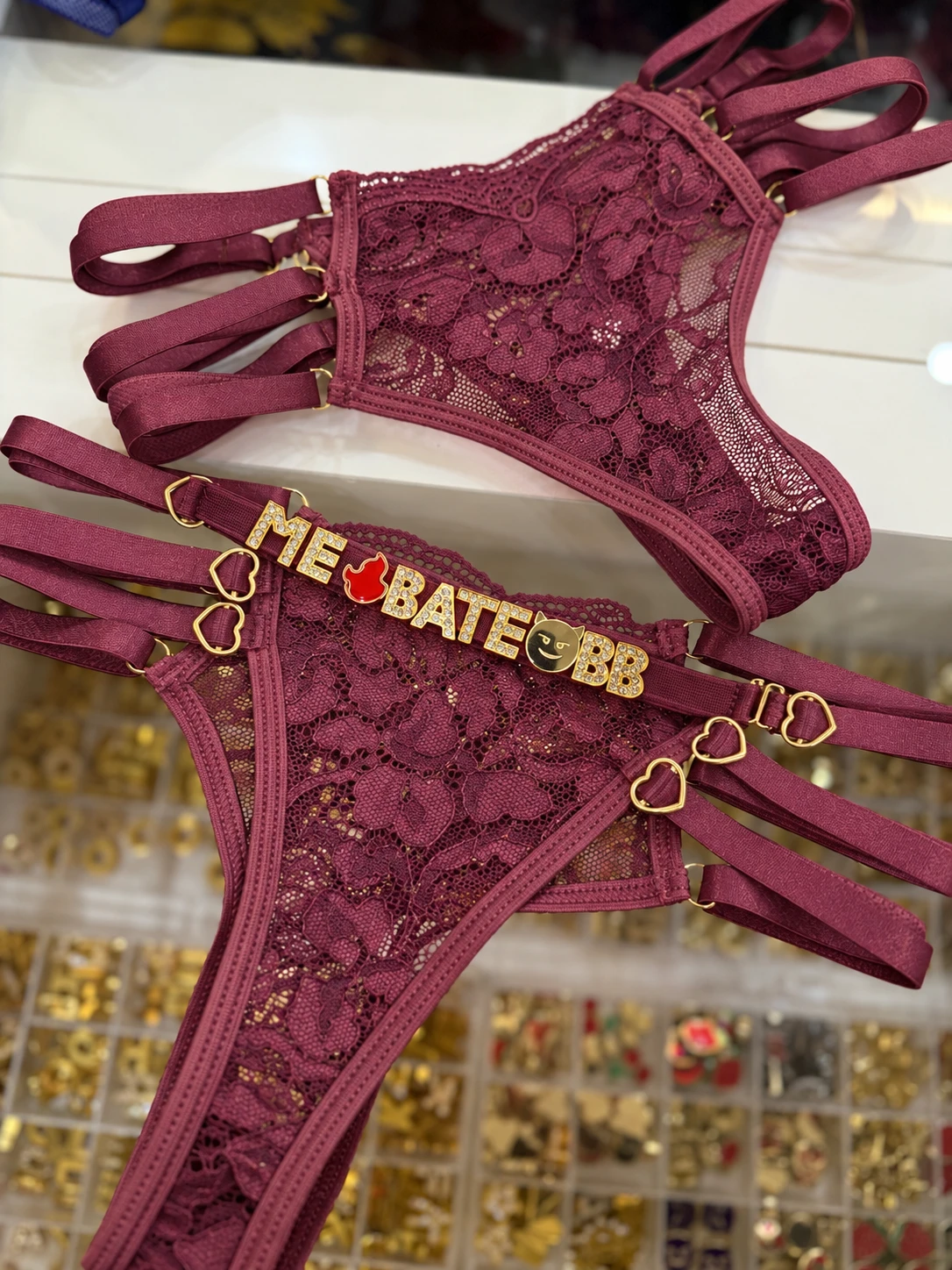 Calcinha 3 tiras Personalizada Marsala - 2