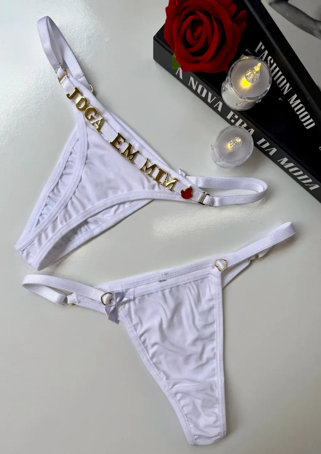 Calcinha microfibra personalizável Branca poliamida  - 1