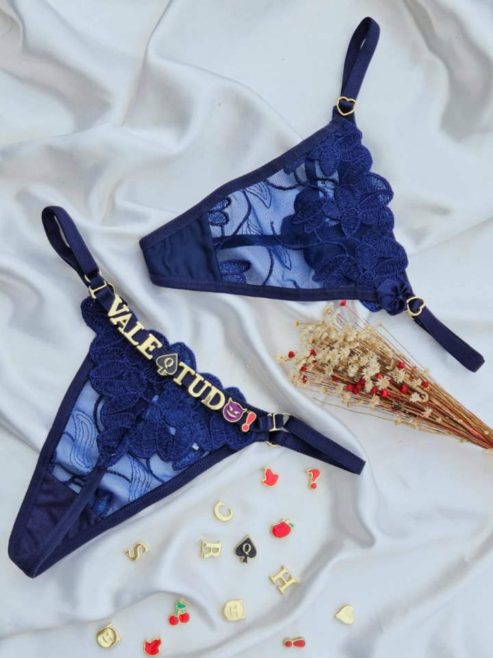 Calcinha Personalizada Azul Sideral fio - 1