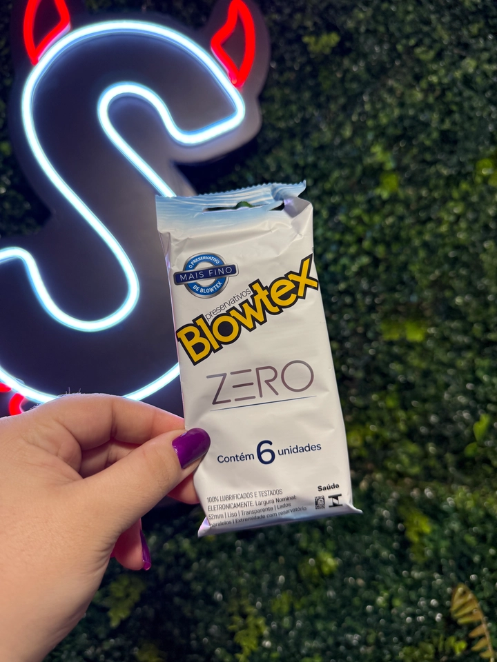 PRESERVATIVOS LUBRIFICADOS ZERO MAIS FINO COM 6 UNIDADES BLOWTEX - 1