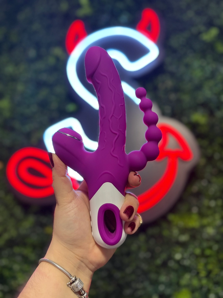  Vibrador de Ponto G e Clitóris e Anal - 3 em 1 - Eros - imagem 1