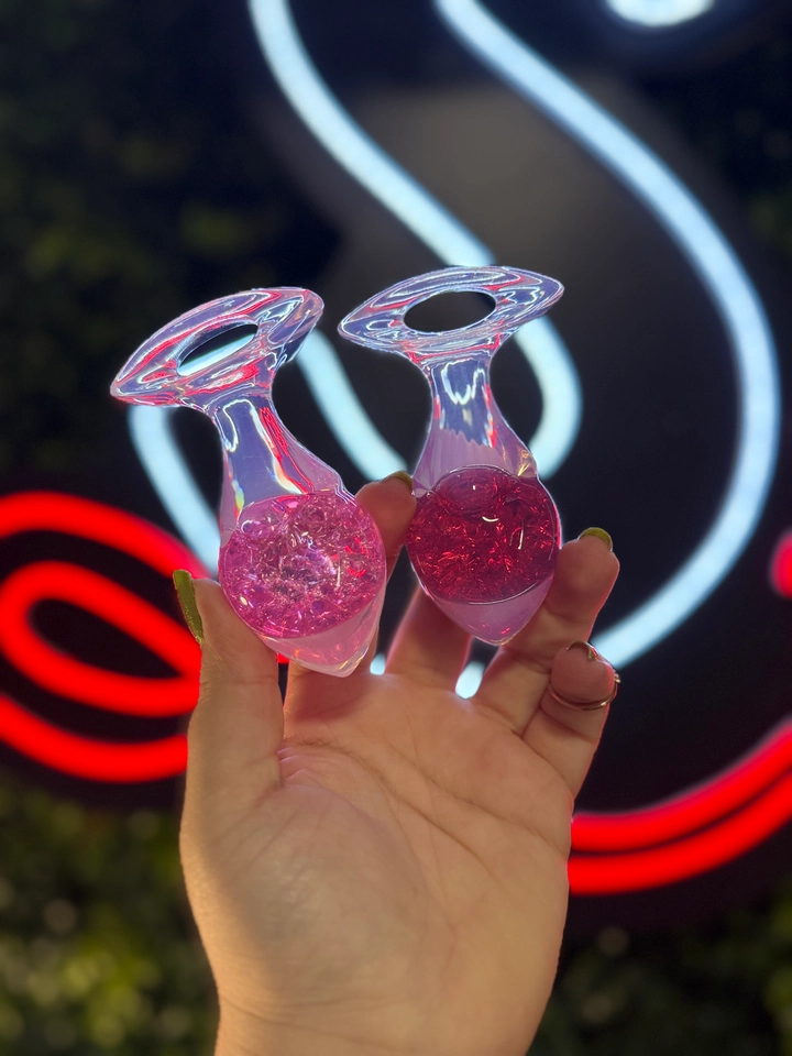 Plug Anal M de Silicone com Esfera de Vidro  - 1