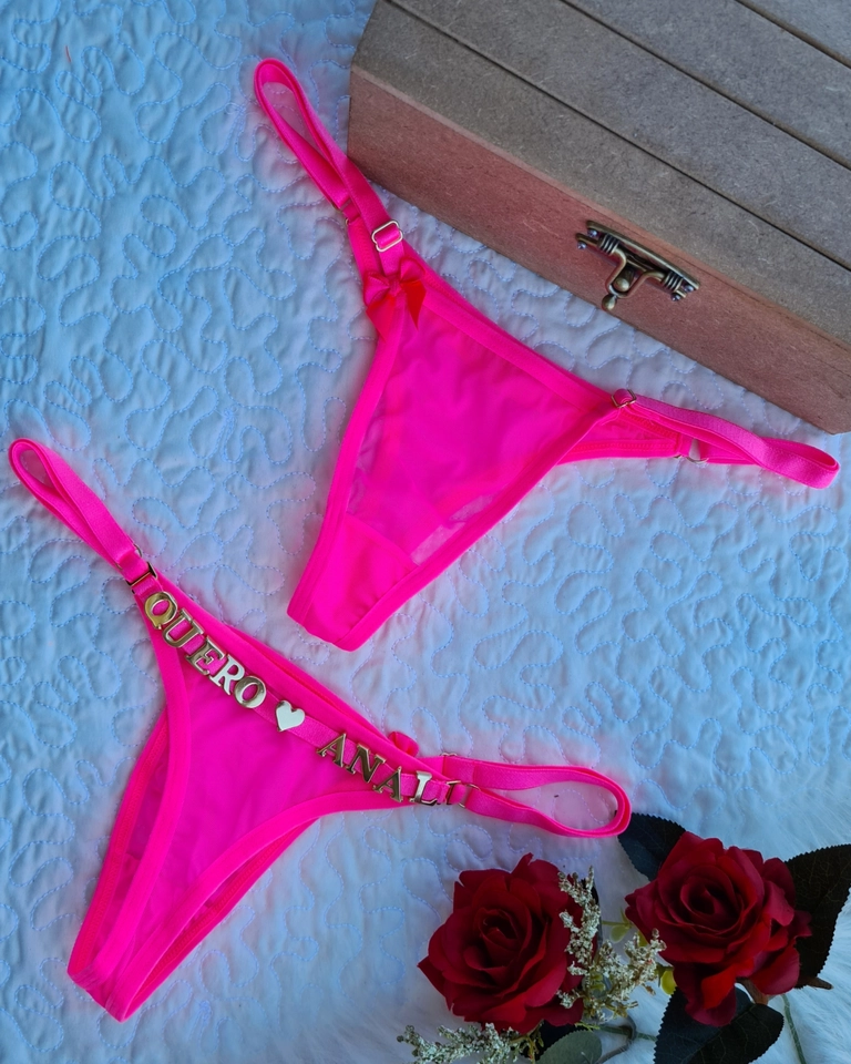 Calcinha personalizada Tule Rosa  - 1