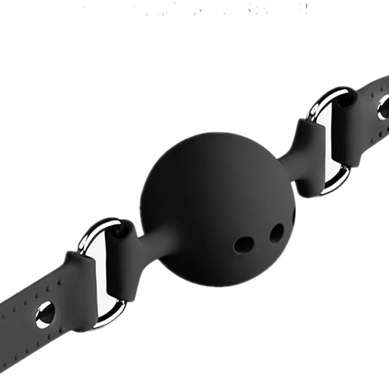 Mordaça de Silicone com Bola 4.5cm PRETO - imagem 2