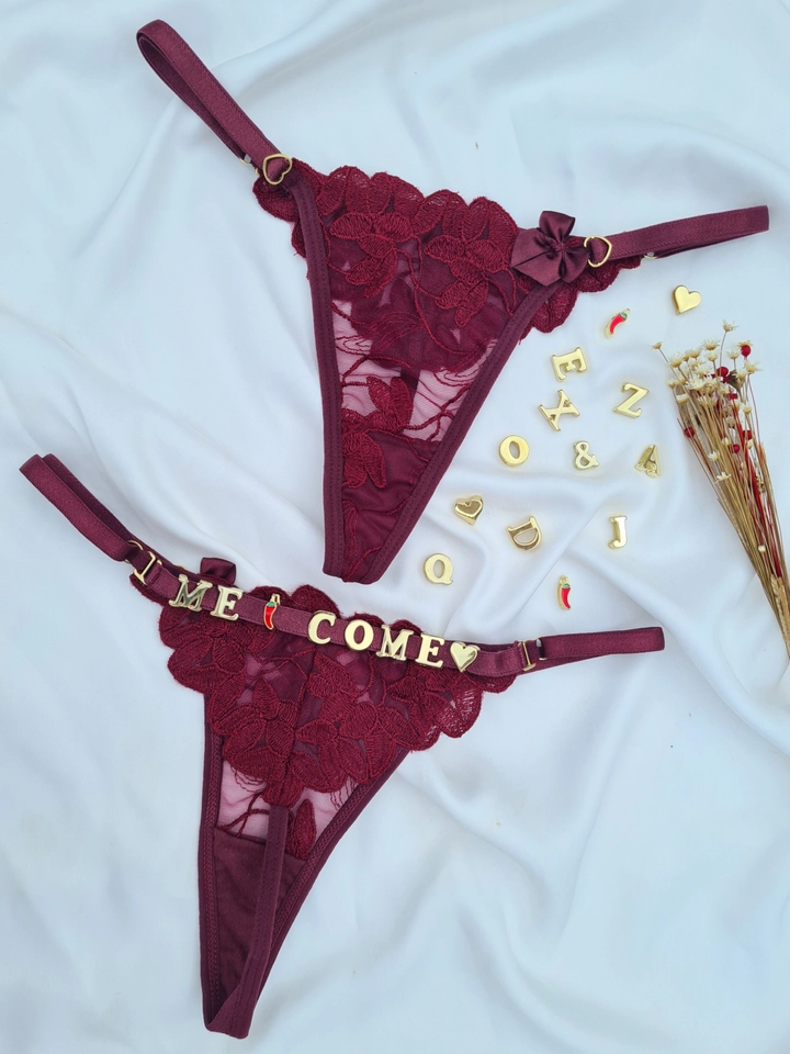 Calcinha Personalizada Marsala fio - 1