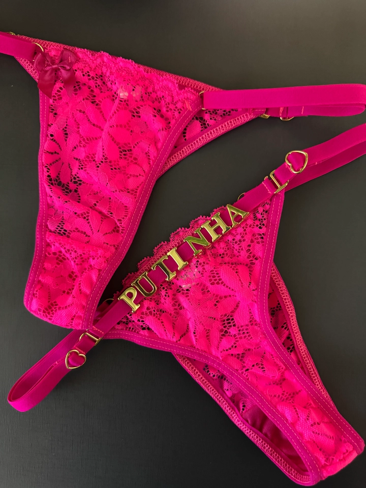 Calcinha Pink personalizada Renda - 1