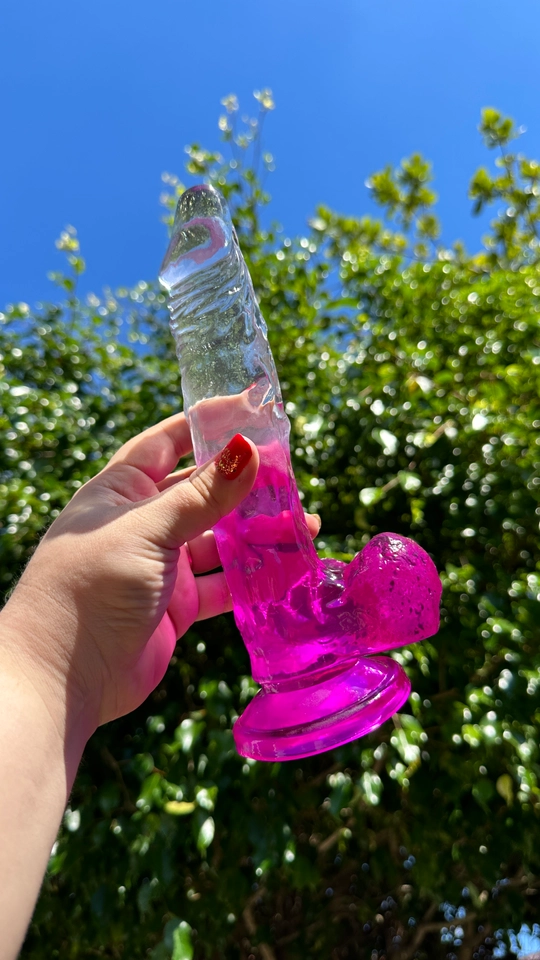 PRÓTESE C/ VENTOSA TRANSPARENTE COM ROSA 22X4,3CM - 1