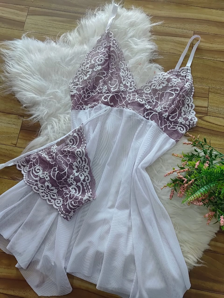 Camisola Branca Lilas - 1