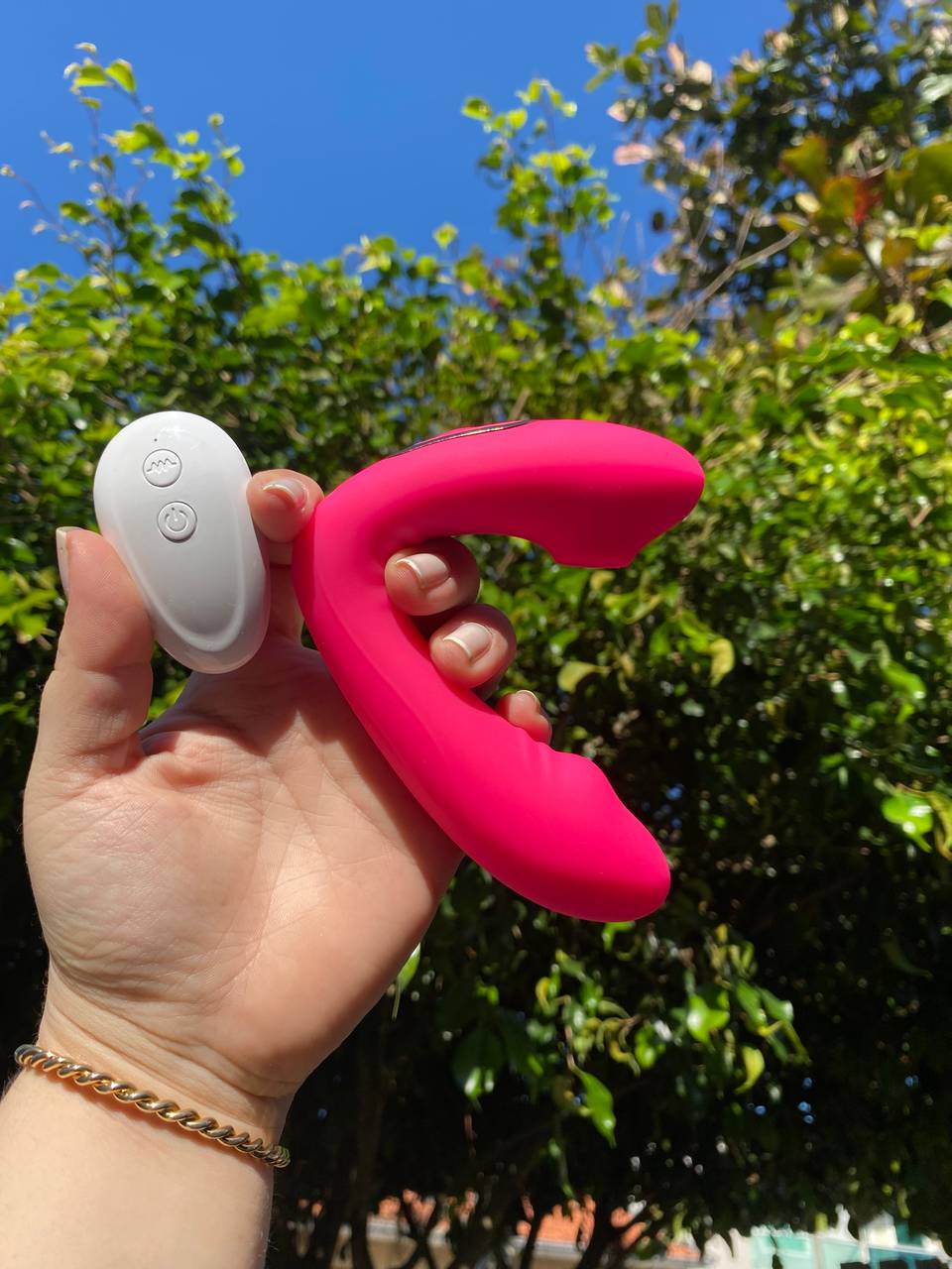 Vibrador Casal Duplo com Sugador - 1