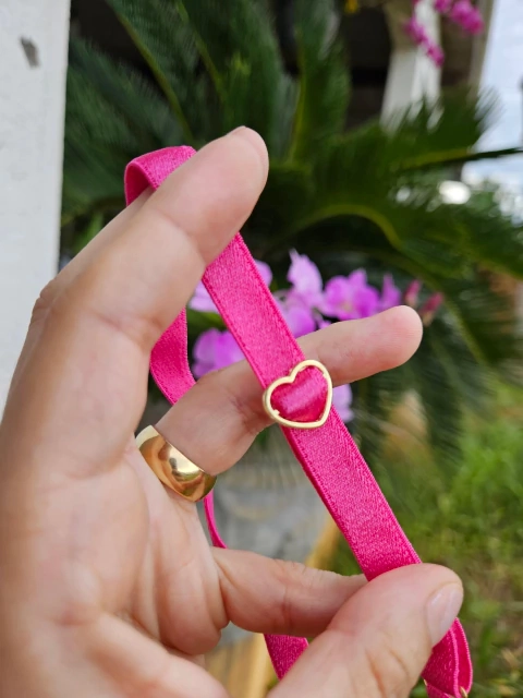 Gargantilha/Persex Rosa Fucsia - 1