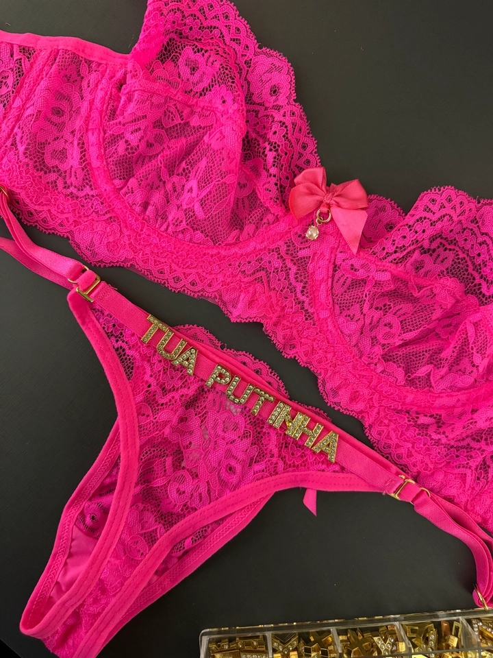 Conjunto Renda Pink Personalizar  - 1