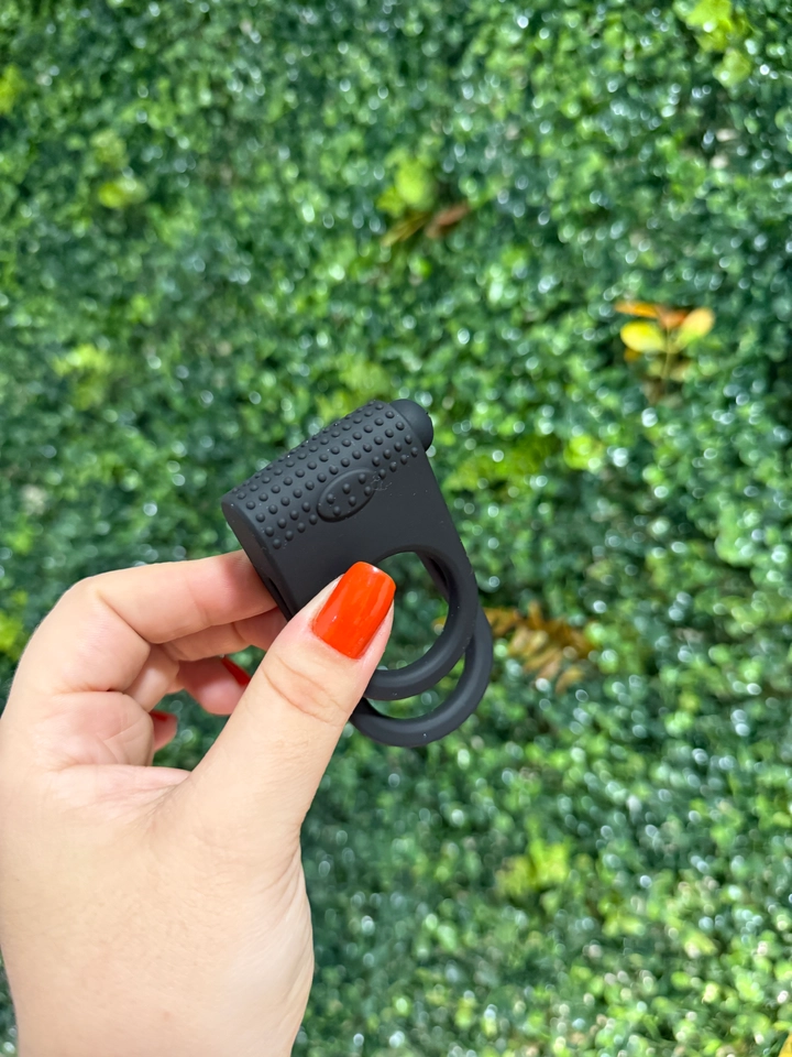 Anel Peniano Duplo Com Vibrador Bullet Silicone Macio  - imagem 5
