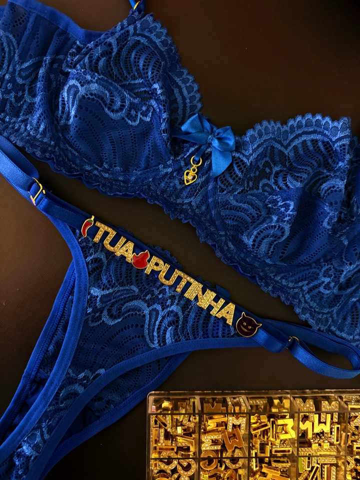 Conjunto Renda Azul Personalizado - 1