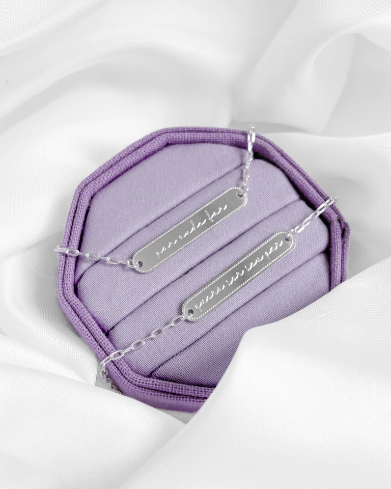 Par de Pulseiras Casal (Por onde for... Quero ser seu par) - Semijoia