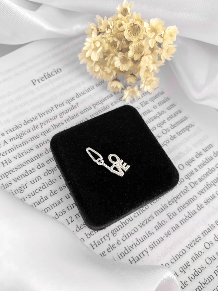Pingente LOVE detalhes Prata 925 - 2