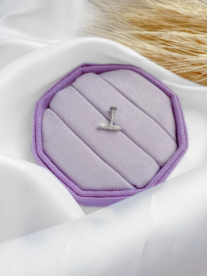 Piercing Onda Cravejada - Prata Legítima 925 - imagem 2