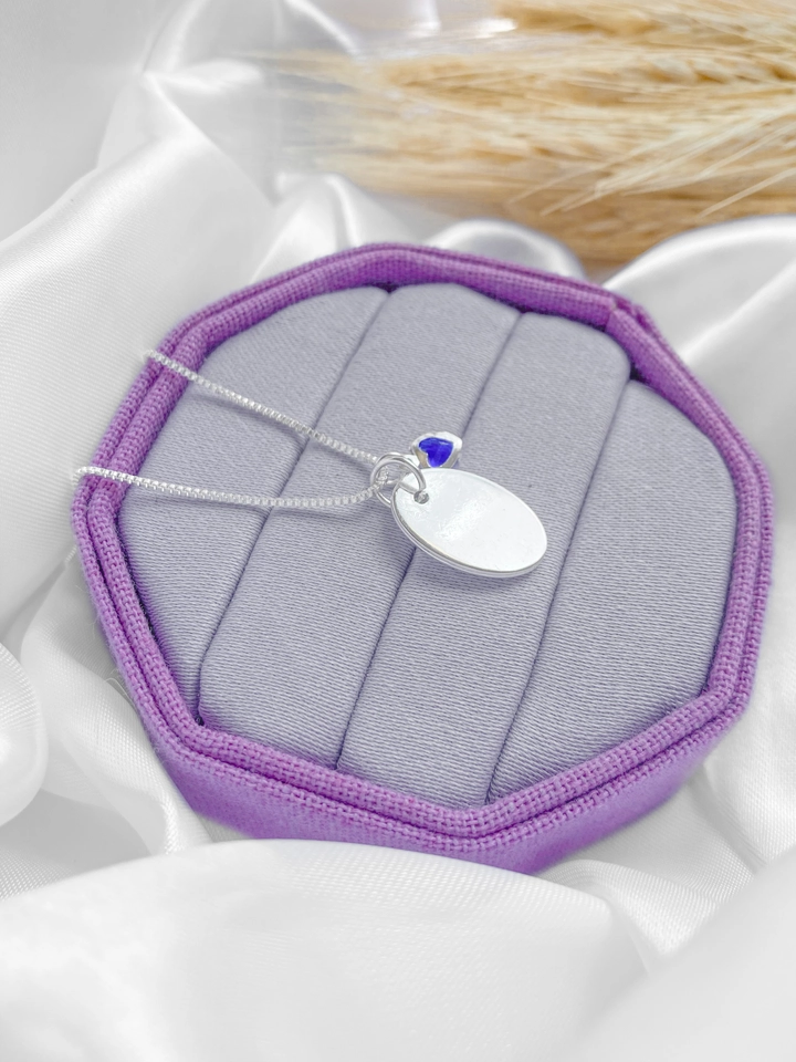 Colar Letra Personalizável Oval + Coração Colorido - Semijoia - imagem 3