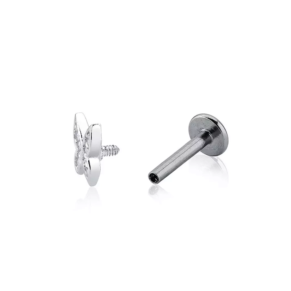 Piercing Borboleta Cravejada - Prata Legítima 925 - imagem 3