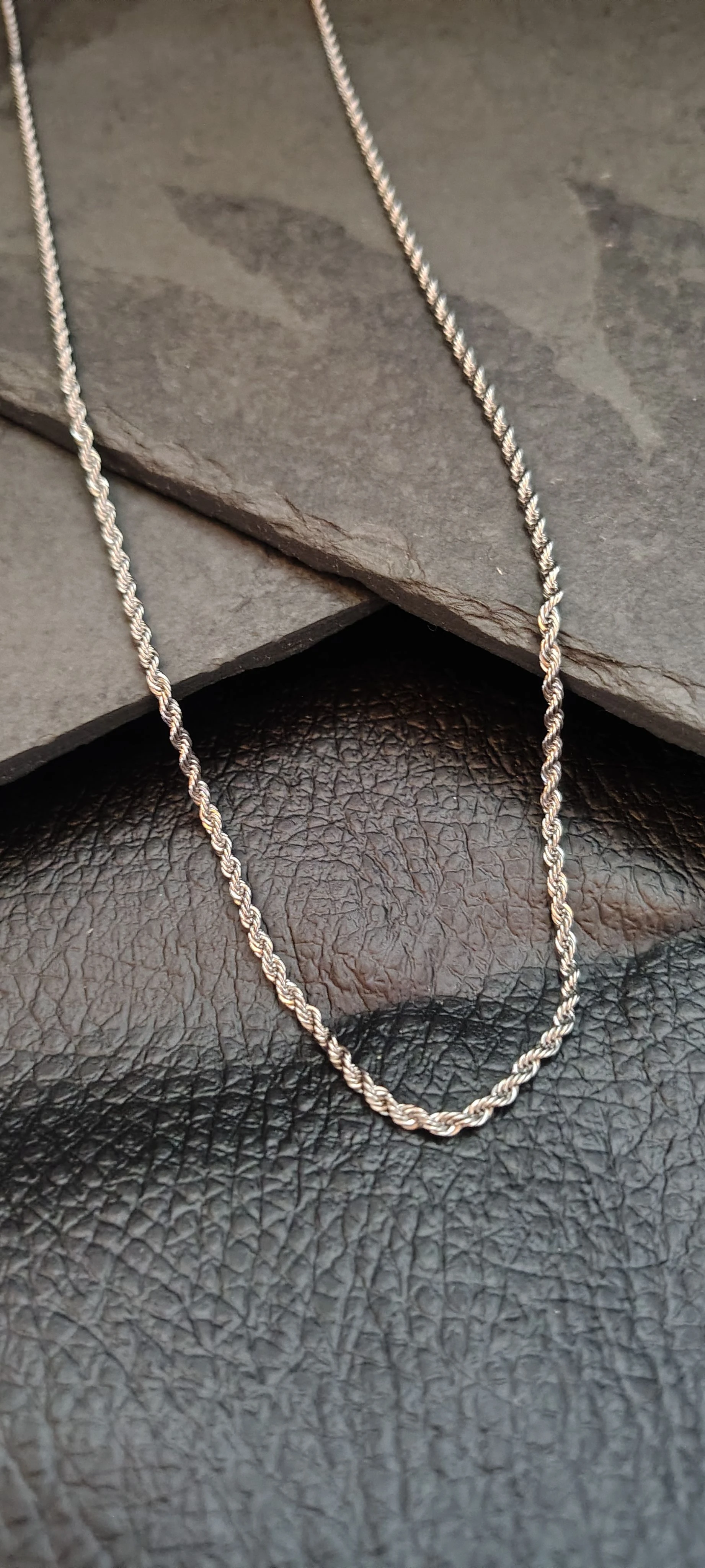 Corrente Masculina 68cm Cordão Baiano Fino 2,5mm - Ideal para Pingentes - Prata - Aço Inoxidável - 1