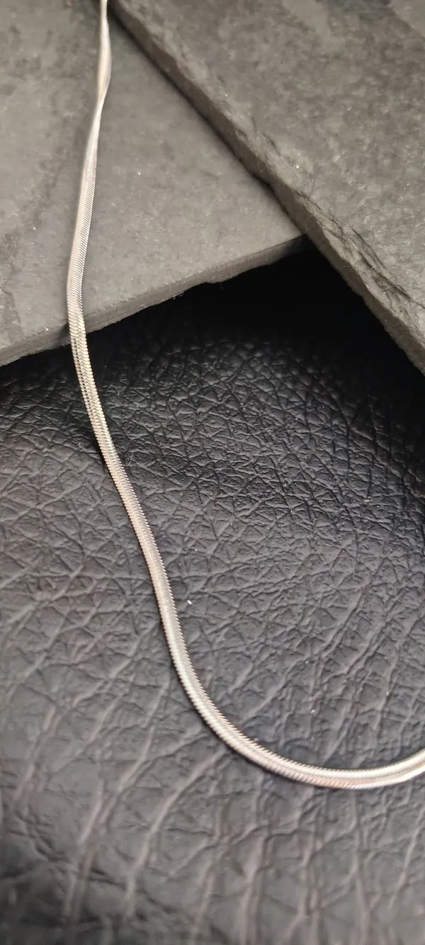 Colar Corrente Fita 55cm Prateada - Aço Inoxidável - Brilho Espelhado - Unissex para Mix de Colares SANSKULL Prime - imagem 2