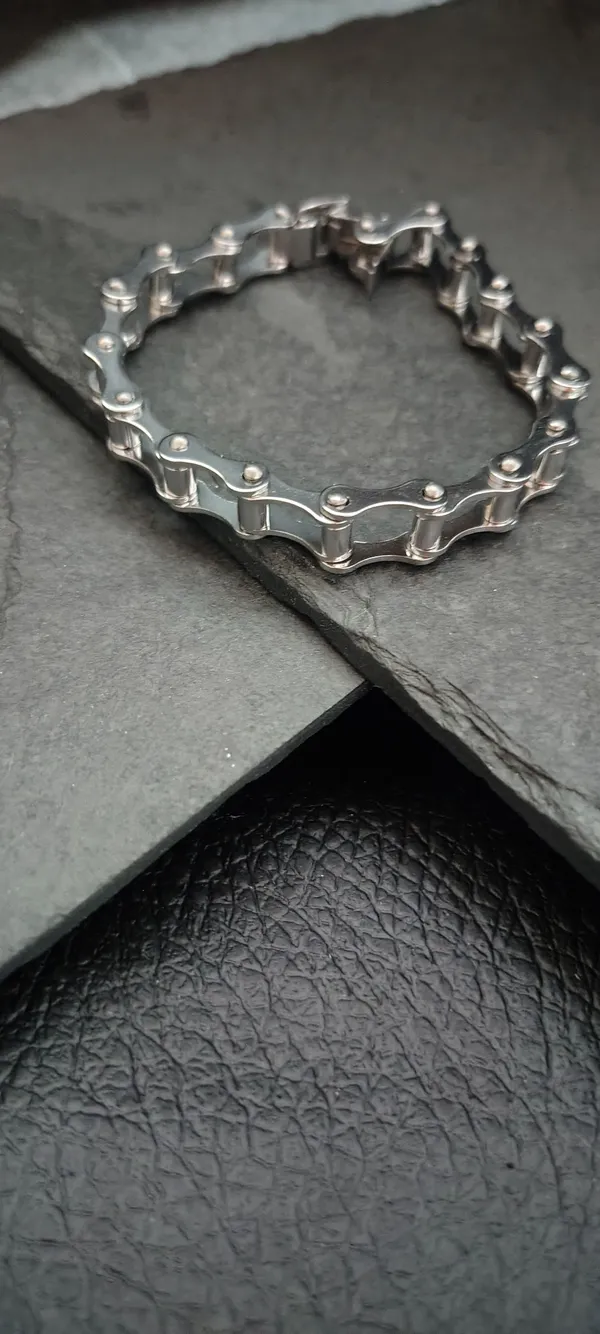 Pulseira Corrente de Moto  19cm - Elo Bike Chain Grossa - Aço Inoxidável - Unissex - SANSKULL - imagem 2