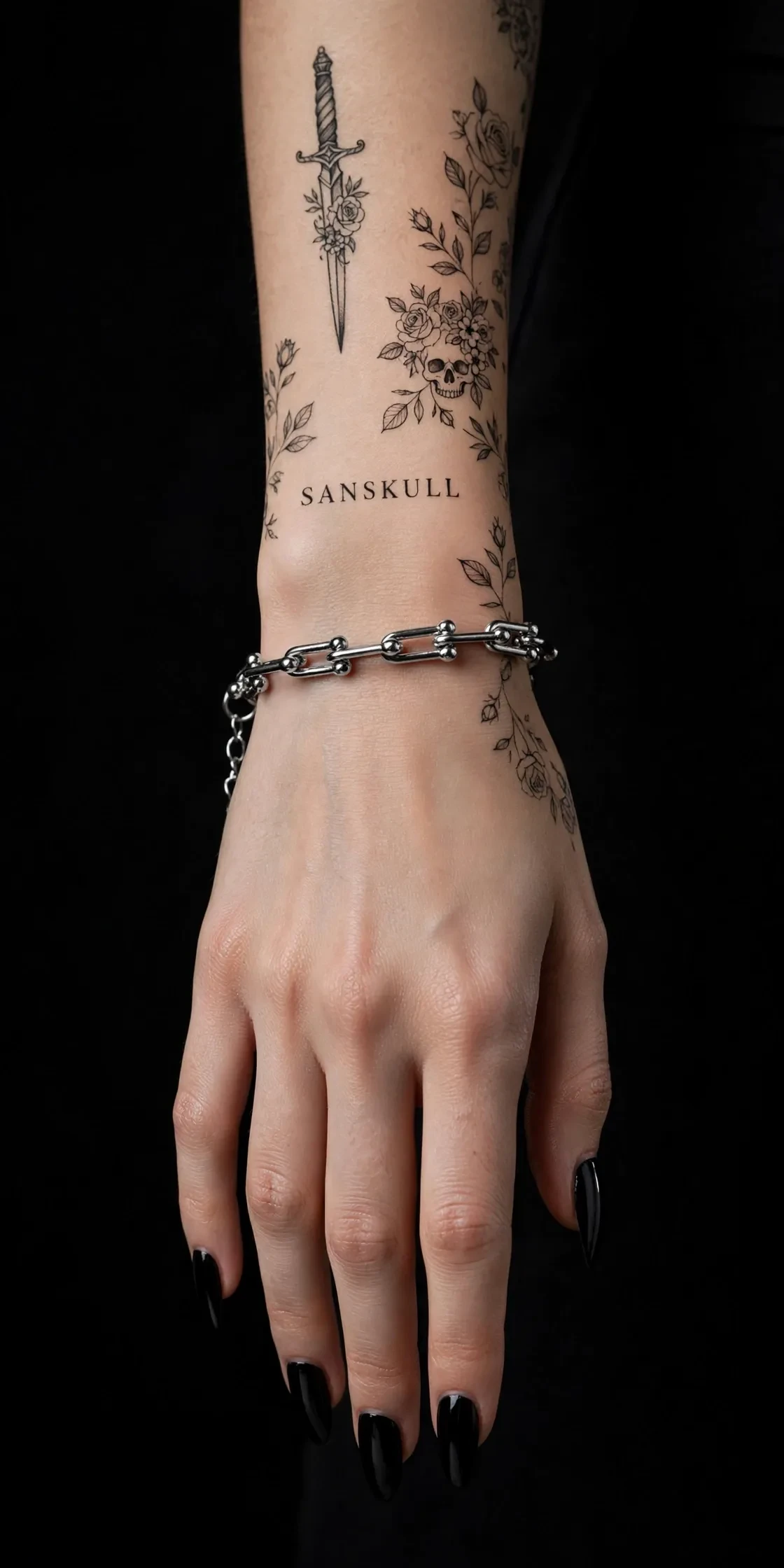 Pulseira Feminina Inspiração Joalheria 18cm - Elos U Bolinha Prata - Aço Inoxidável - SANSKULL - 3