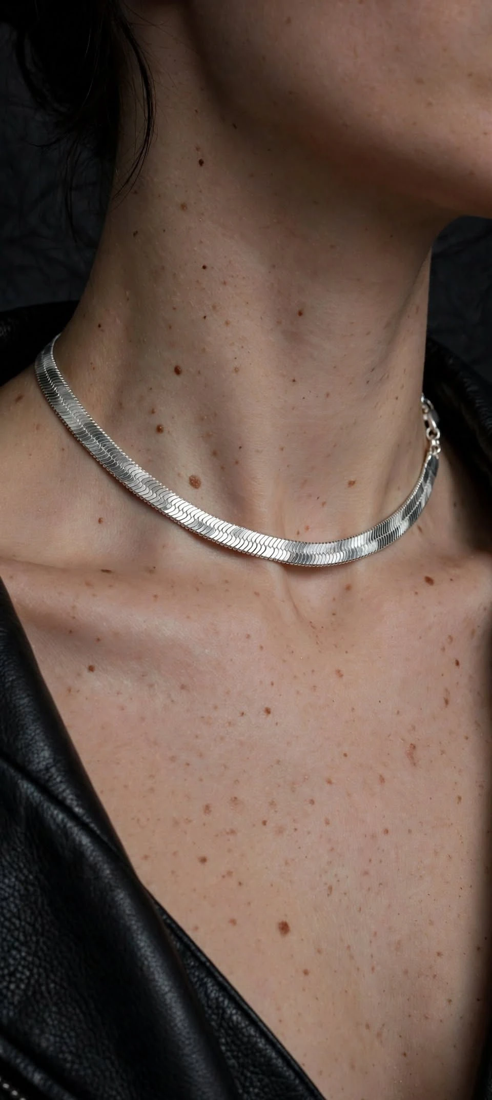Choker Malha Cobra Escamada 40cm - Aço Inox Prata - SANSKULL - 3