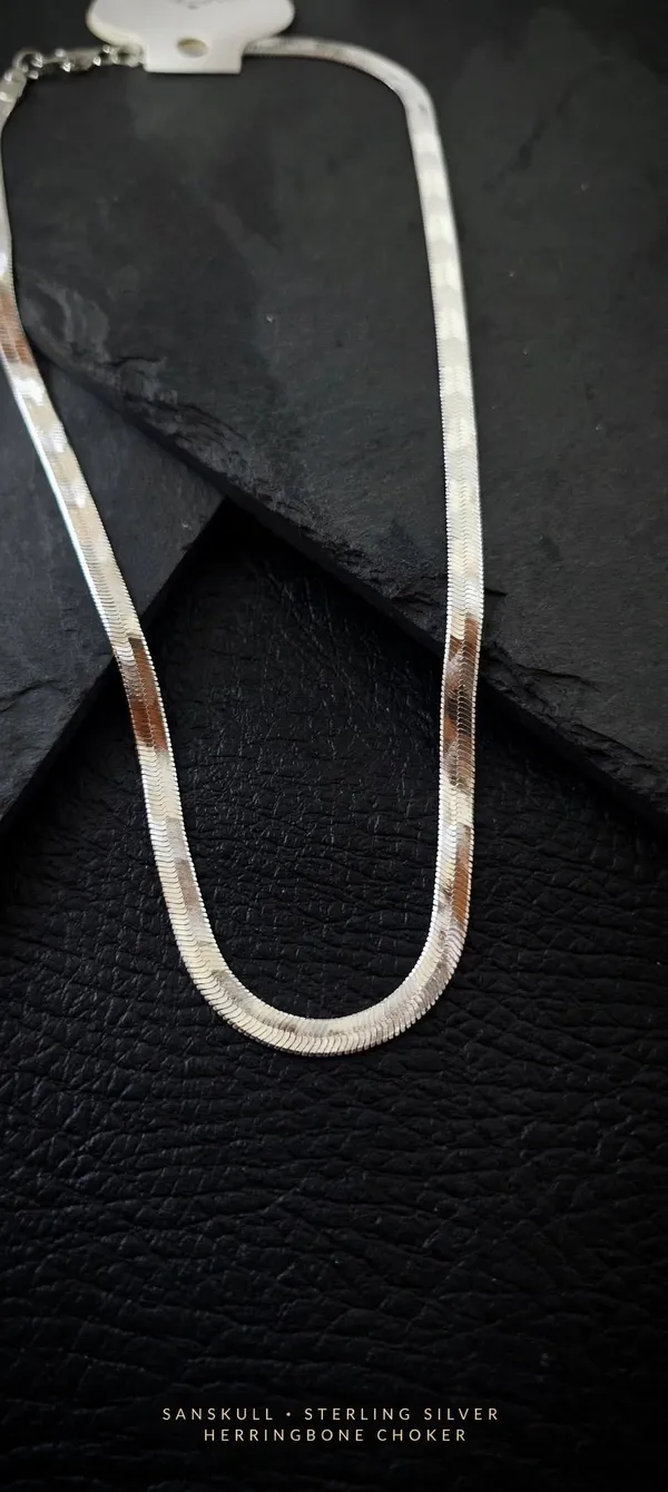 Choker Malha Cobra Escamada 40cm - Aço Inox Prata - SANSKULL
