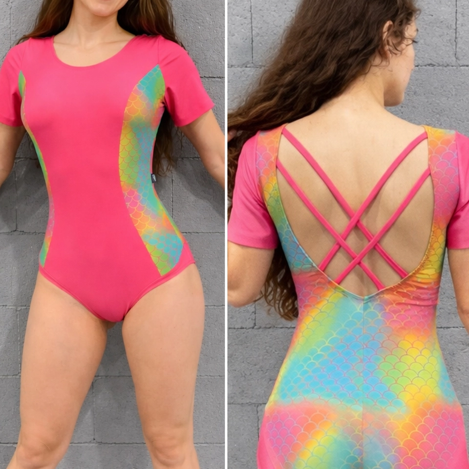 Body Manguinhas Rosa Sereia - 1